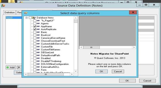 select data query column